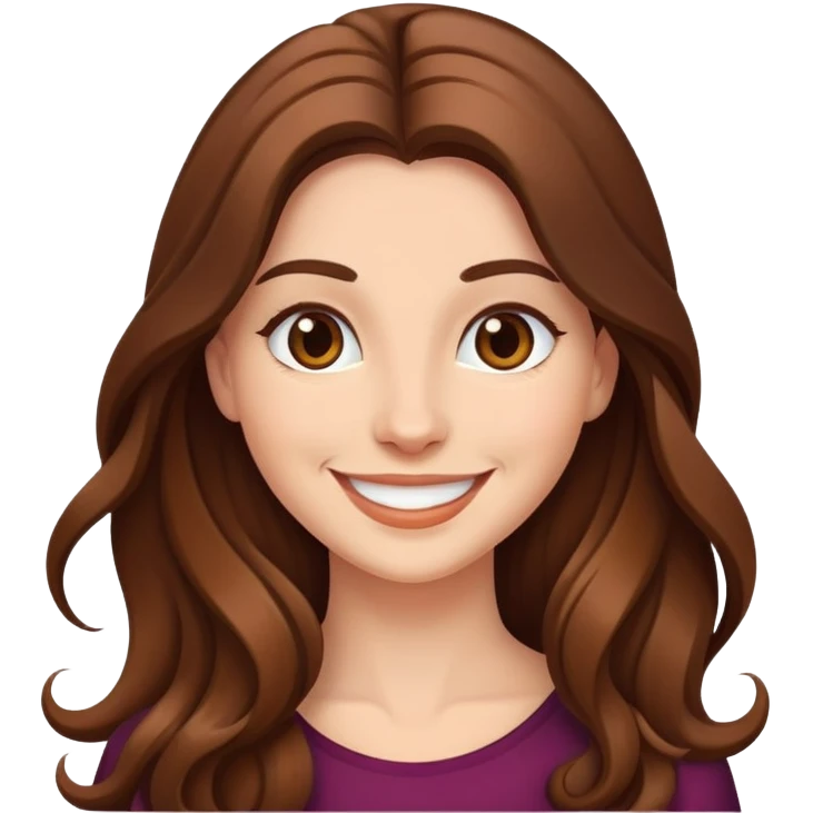 Long brown hair woman laughing emoji