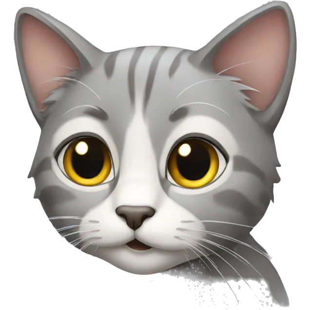 old cat with grey hair emoji