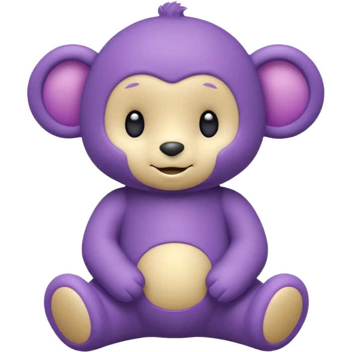 cute tinky-winky teletubby sitting looking like a teddy bear emoji