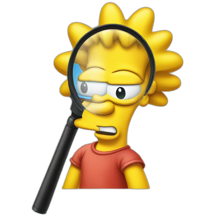 bart simpson looking through a magnifying glass emoji