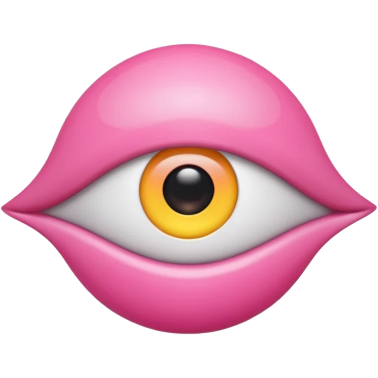genera un emoji 3d en formato ios de un ojo con eyeliner rosa emoji