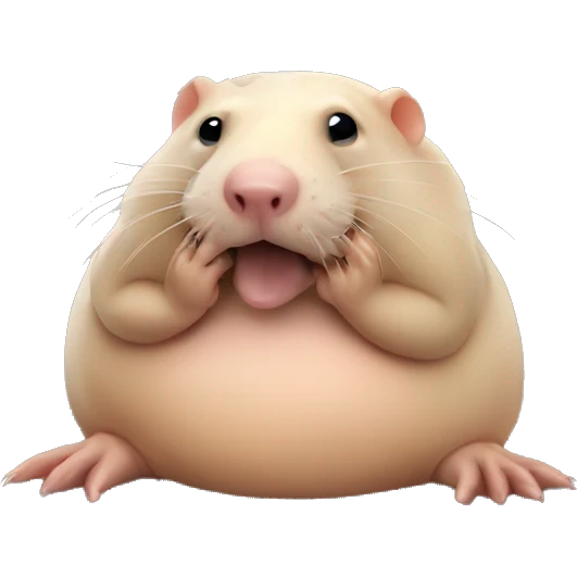 Fat naked mole rat smoking emoji