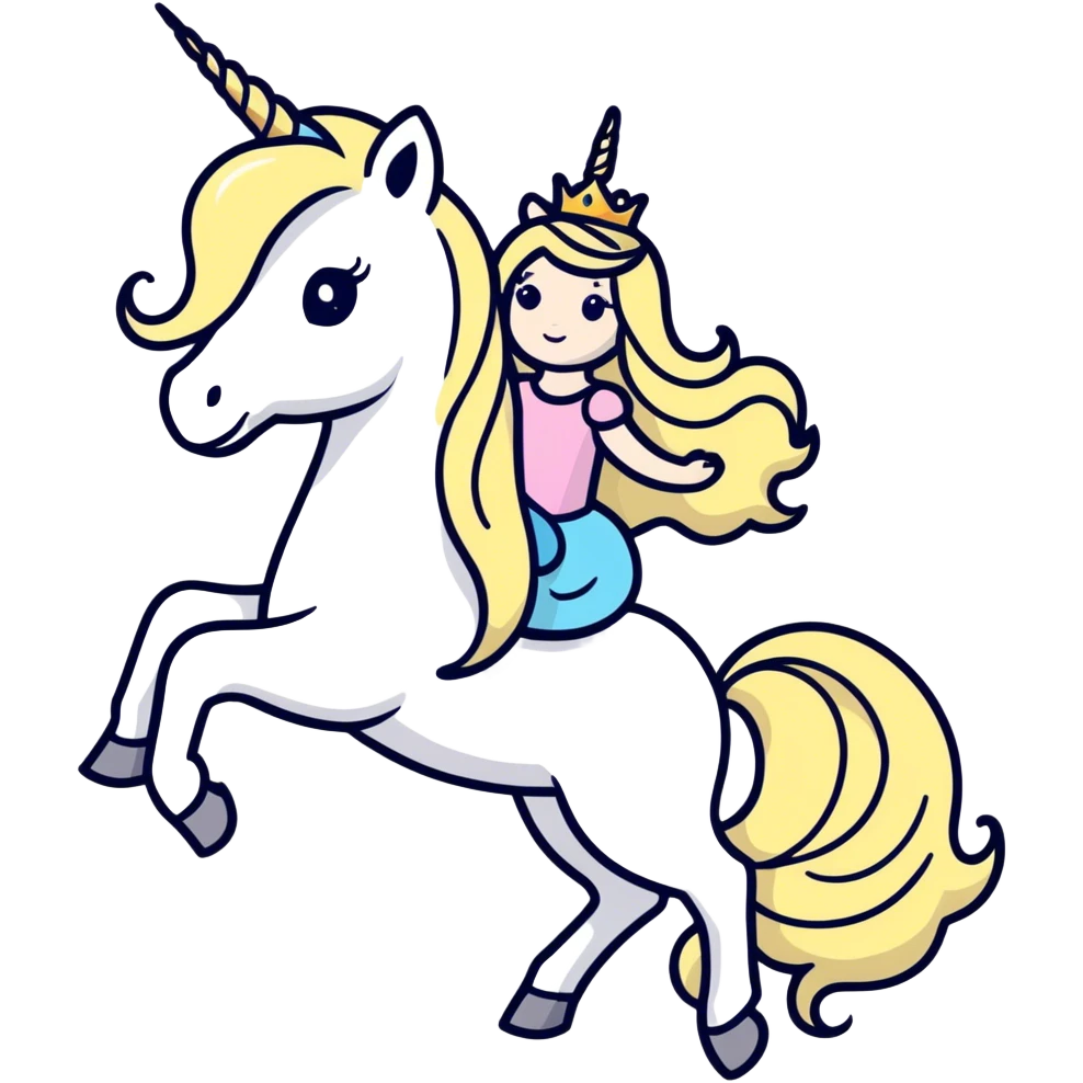 Princess riding a unicorn emoji