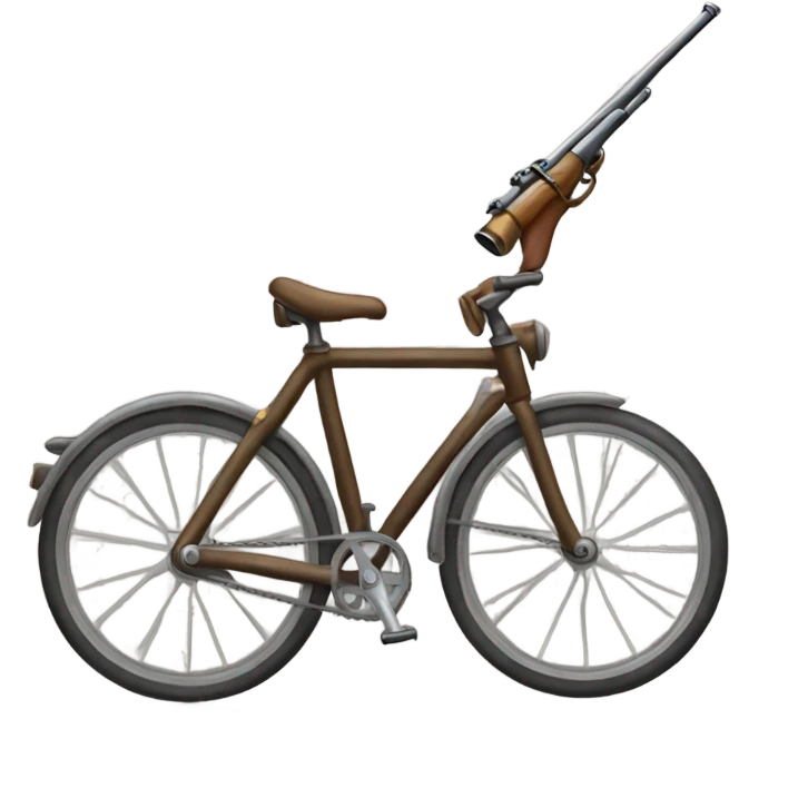 bike with a mounted musket emoji