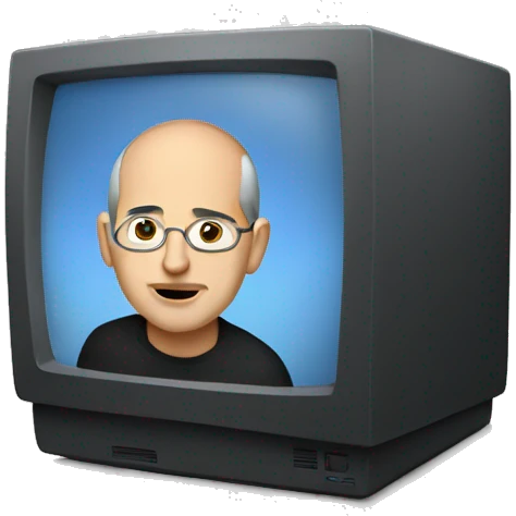  young Steve jobs  with computer emoji