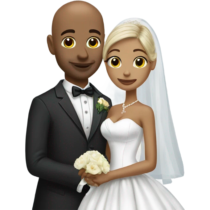 Bald man marrying a duck ￼ emoji