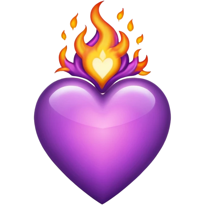 The flaming purple heart emoji