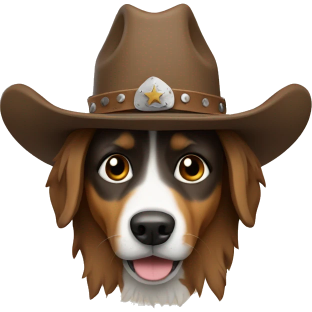 Dog with a cowboy hat emoji