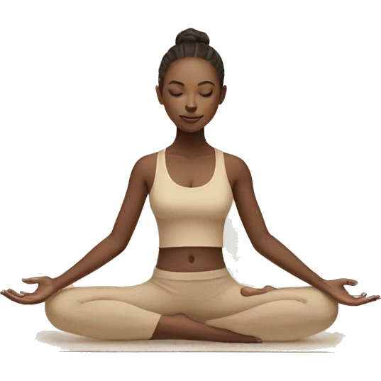 Girl doing yoga in beige tones  emoji