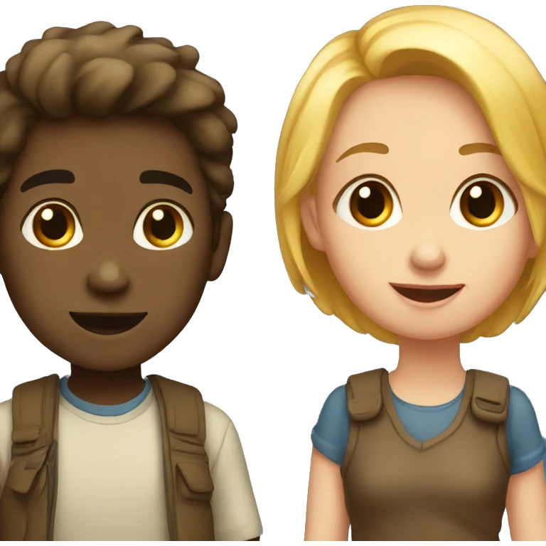 young boy and girl emoji