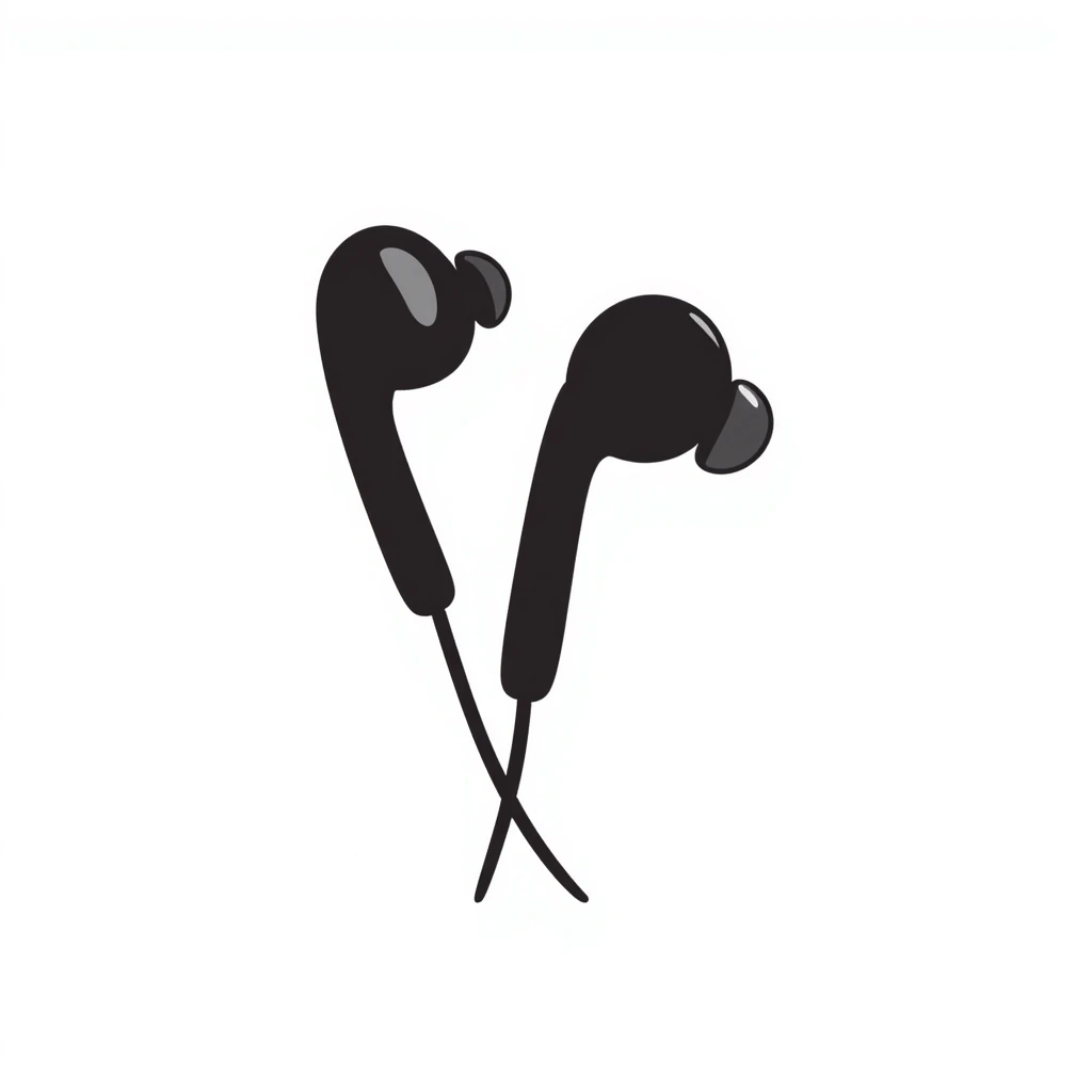 Apple wired EarPods with microphone and remote control emoji