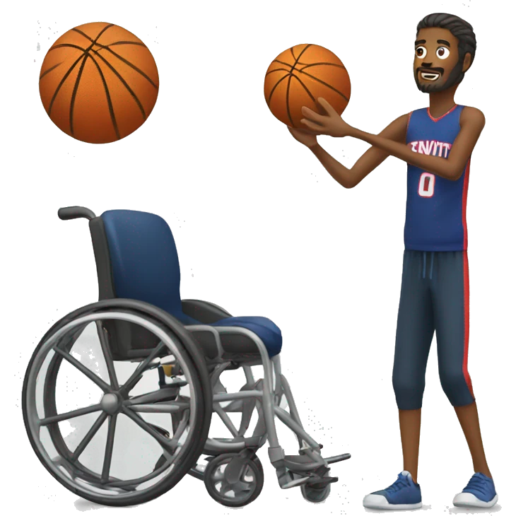 Wheel chair person playing basketball  emoji