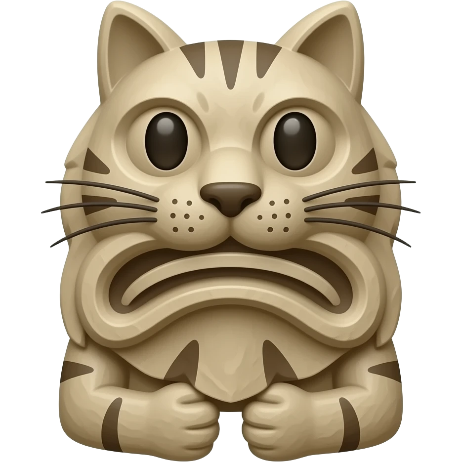 stone totem pole cat face emoji