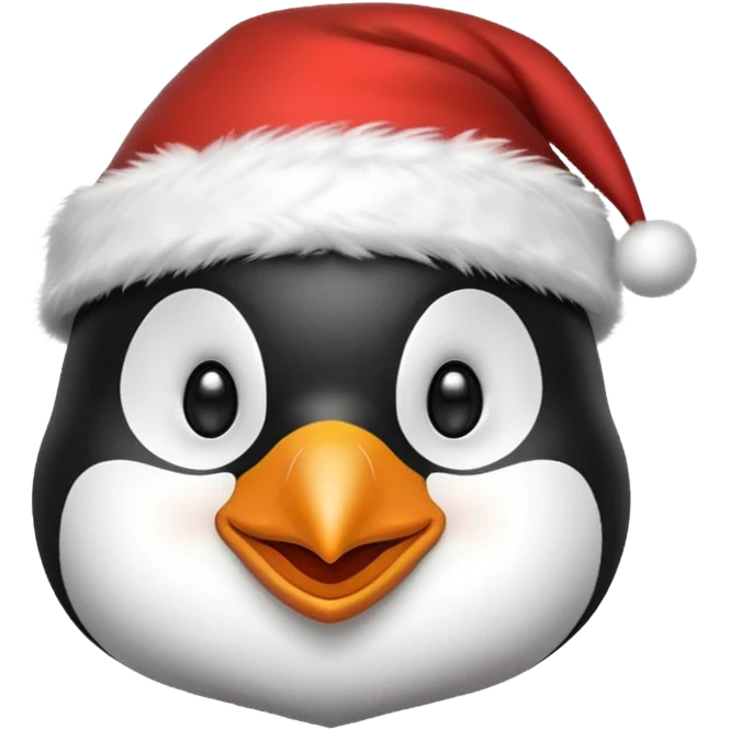 Christmas penguin face emoji