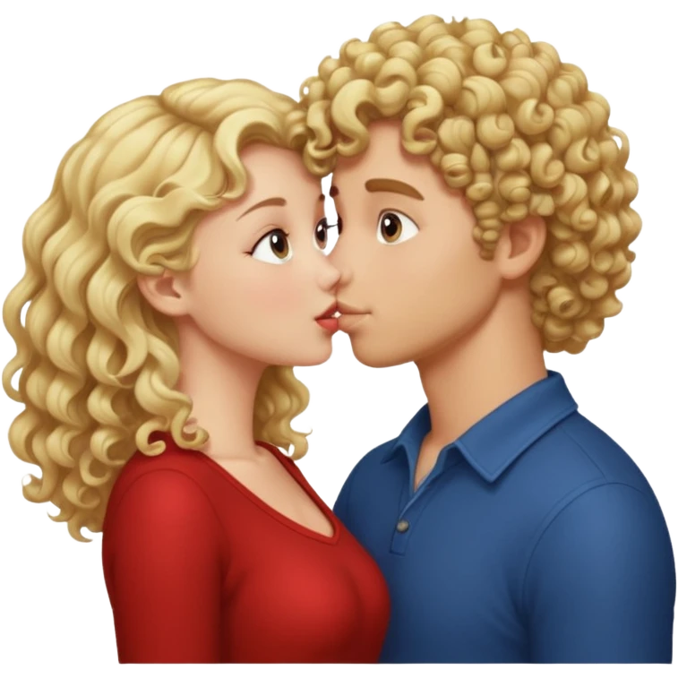 Blonde curly guy kissing on girl butt emoji