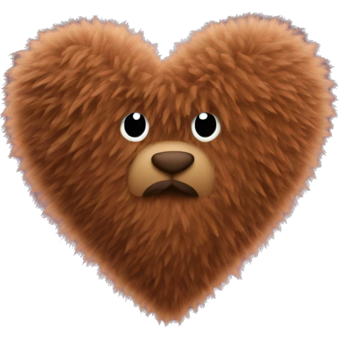 Brown fuzzy heart  emoji