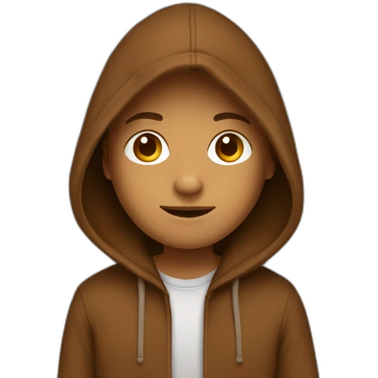 brown hoodie emoji