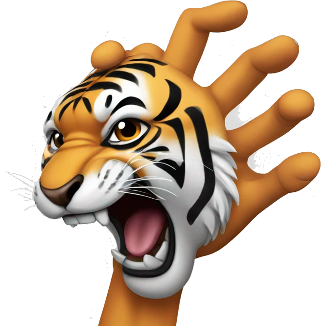 hand in a tiger mouth emoji