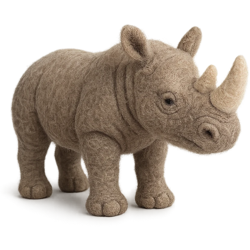 felted wool rhinoceros  emoji