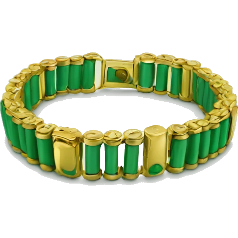 Green and gold bracelet  emoji