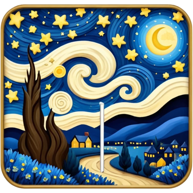 The Starry Night painting frame emoji