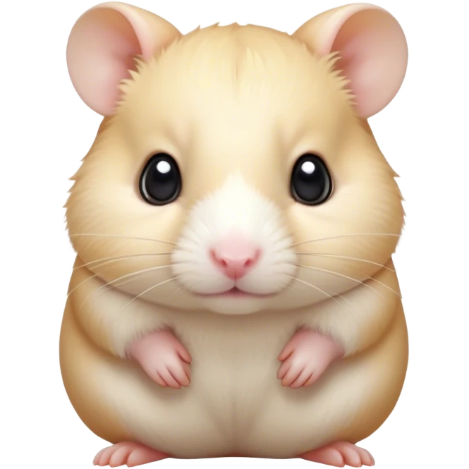 Cinematic Noble Cream Hamster Portrait Emoji, Poised and regal, with a tiny, compact build and a smooth, pristine cream coat, deep-set soulful dark eyes, Simplified yet sharp and sophisticated features, highly detailed, glowing with a soft, dignified glow, high shine, intelligent and energetic, stylized with an air of miniature elegance, focused and attentive, soft glowing outline, capturing the essence of a watchful and confident rodent, so majestic it feels as though it could scurry out of the screen with effortless authority! emoji