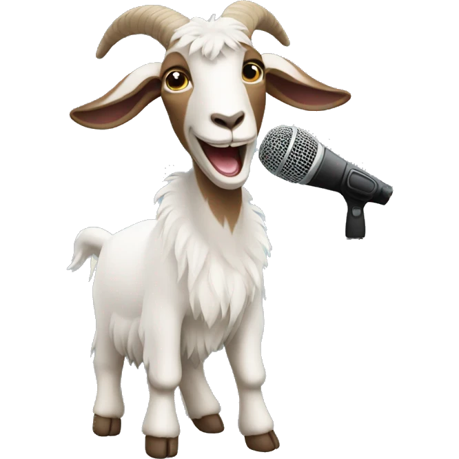 goat singing with a microphone emoji