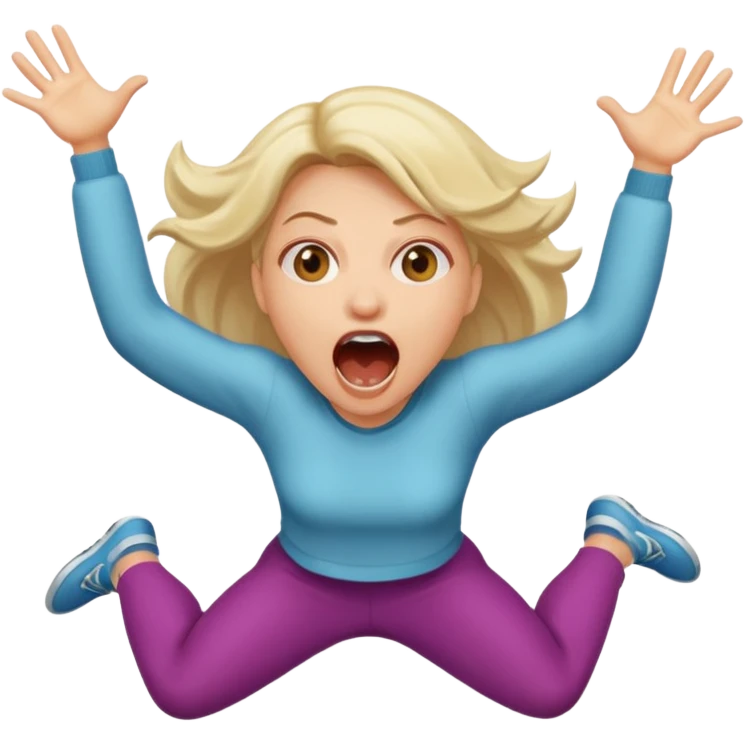 Woman jumping screaming “fraud” emoji