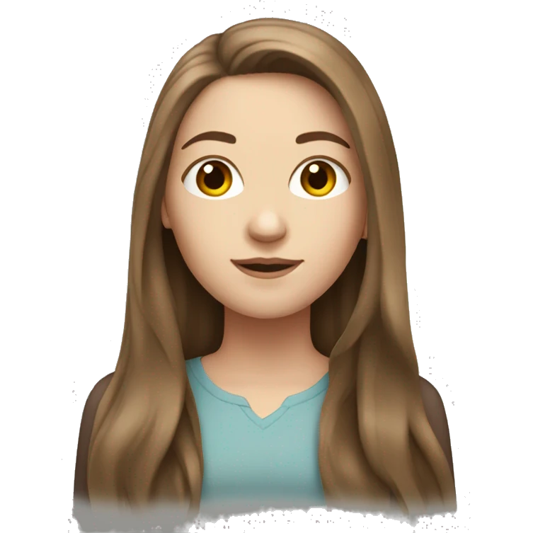 White girl with long brown hair emoji