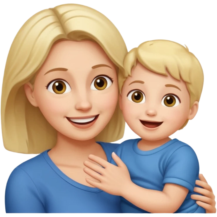 pleasanty surprised mother with child emoji