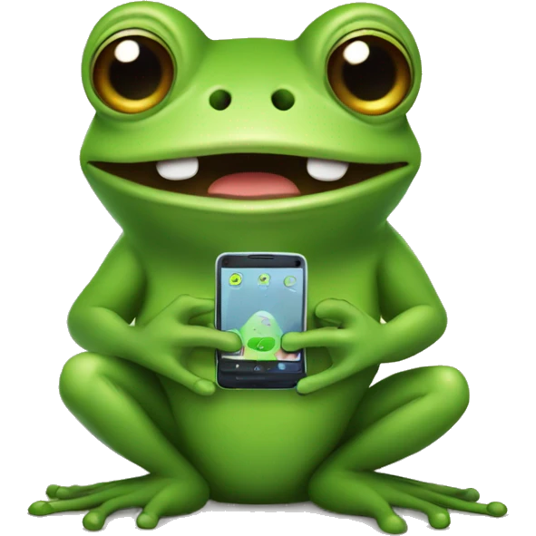 frog with a phone in his hands emoji