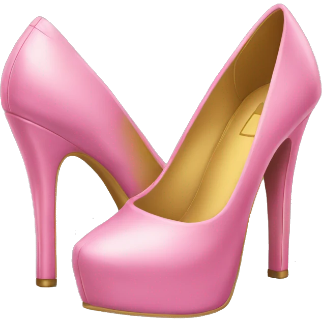 realistic pink and gold heels emoji