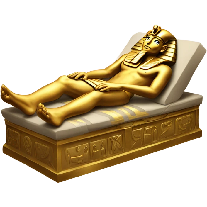 gold Pharaoh  in sarcophagus, full body  emoji