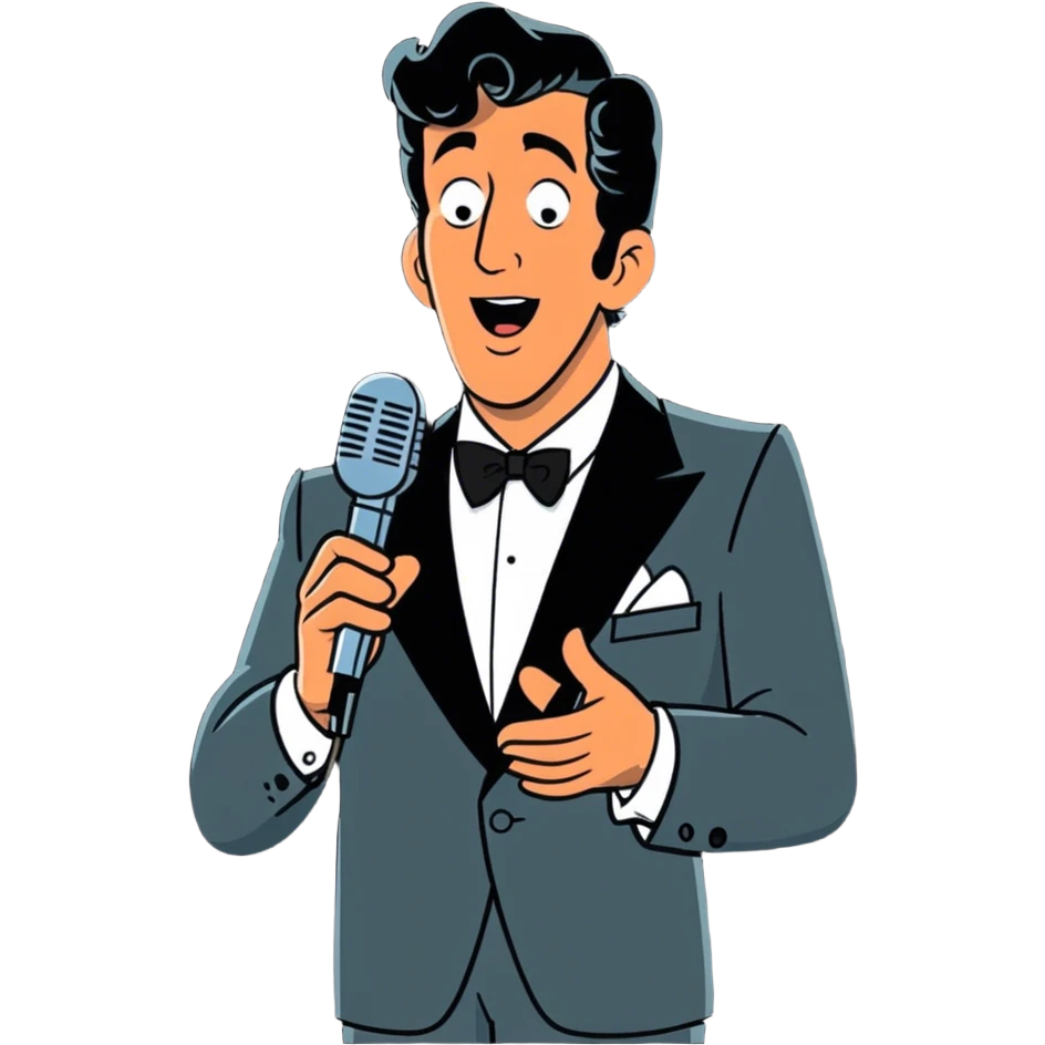 Dean Martin singing emoji