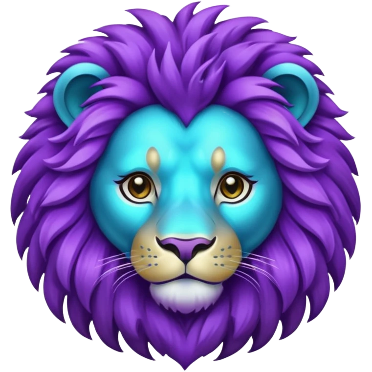 glitter purple and cian lion emoji