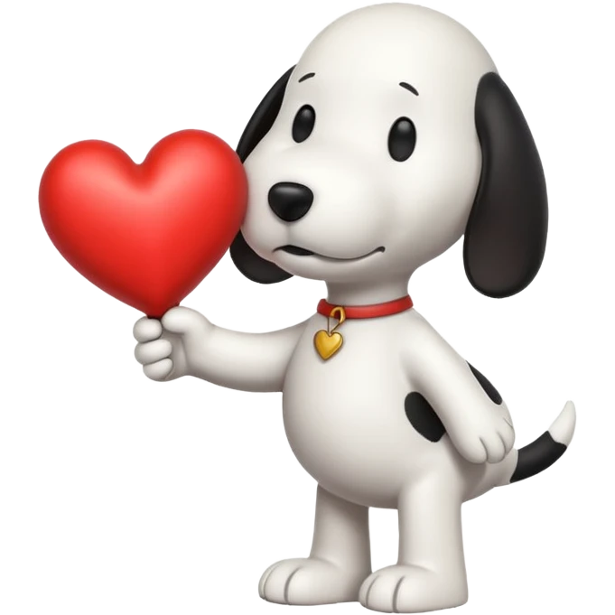 Snoopy holding heart  emoji