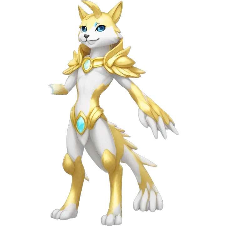 Anthro Sona Colorful Godly Celestial Shiny Fakemon Fantasy Creature Full Body emoji