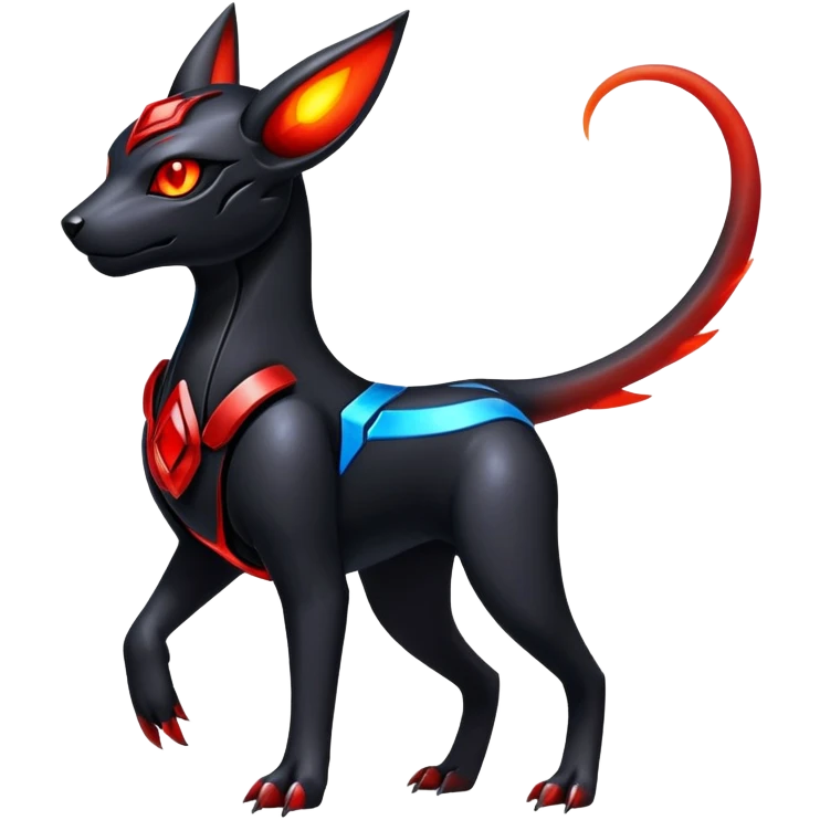 Shiny Gothic Exotic Futuristic Houndoom-Genesect-Torracat-Pokémon-Fakémon-hybrid-creature emoji