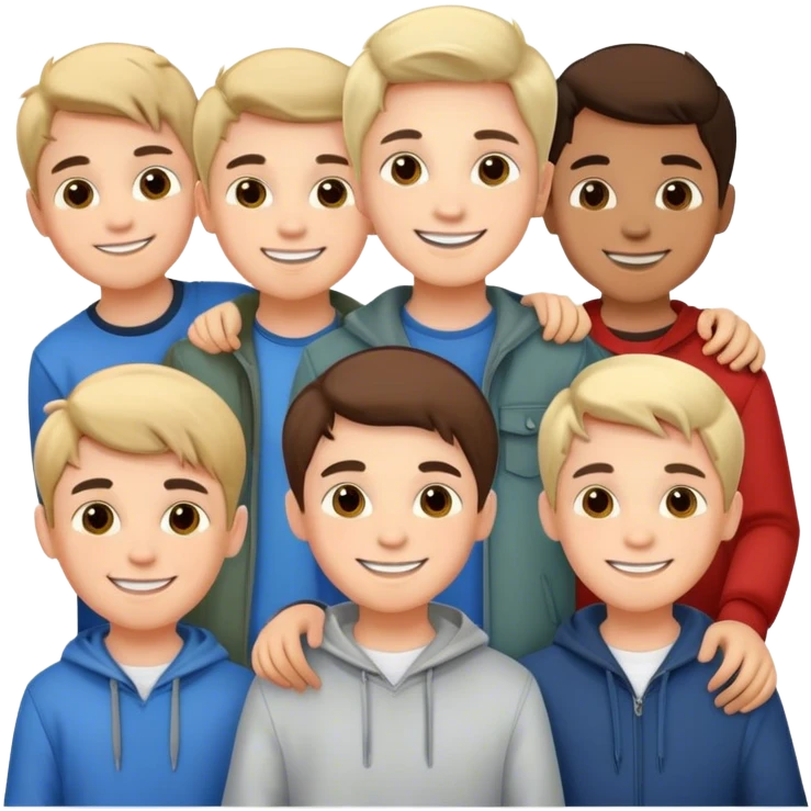 boys smiling in casual wear emoji