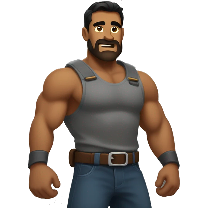 a brawny moái  emoji