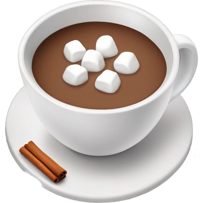A steaming cup of hot cocoa with whipped cream, marshmallows, and a sprinkle of cinnamon. emoji