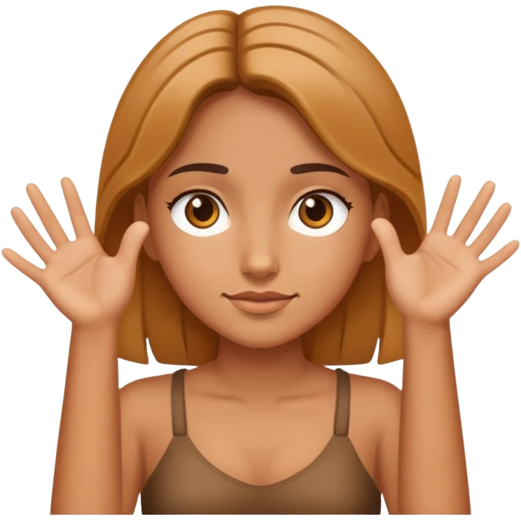 Girl with two hands in sides emoji