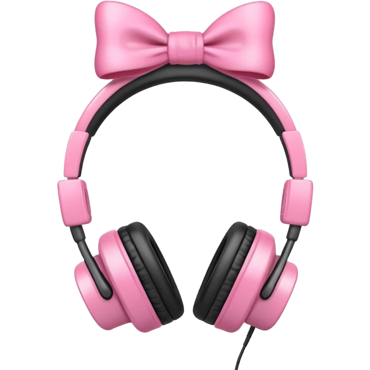 Headphones with cute pink bow  emoji
