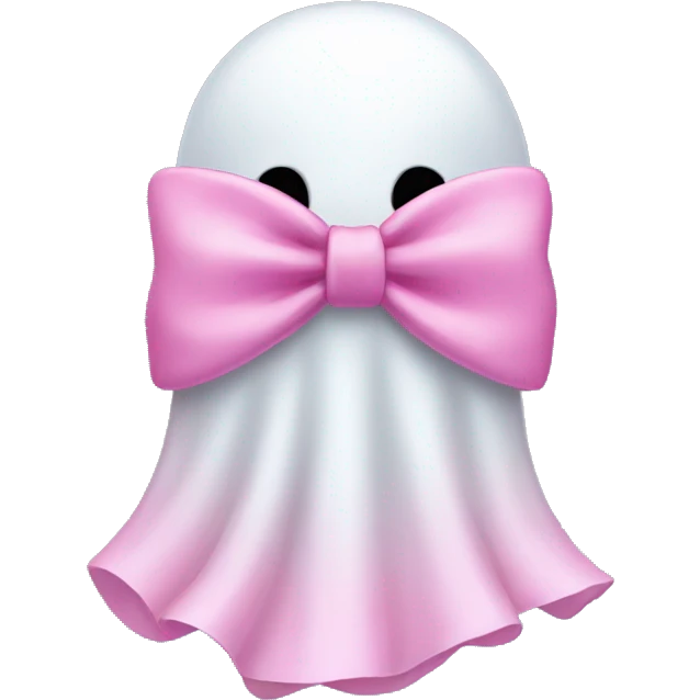 Ghost + pink bow emoji