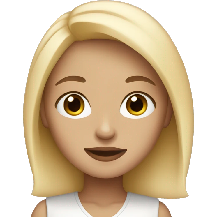 Blonde Girl with skin café emoji