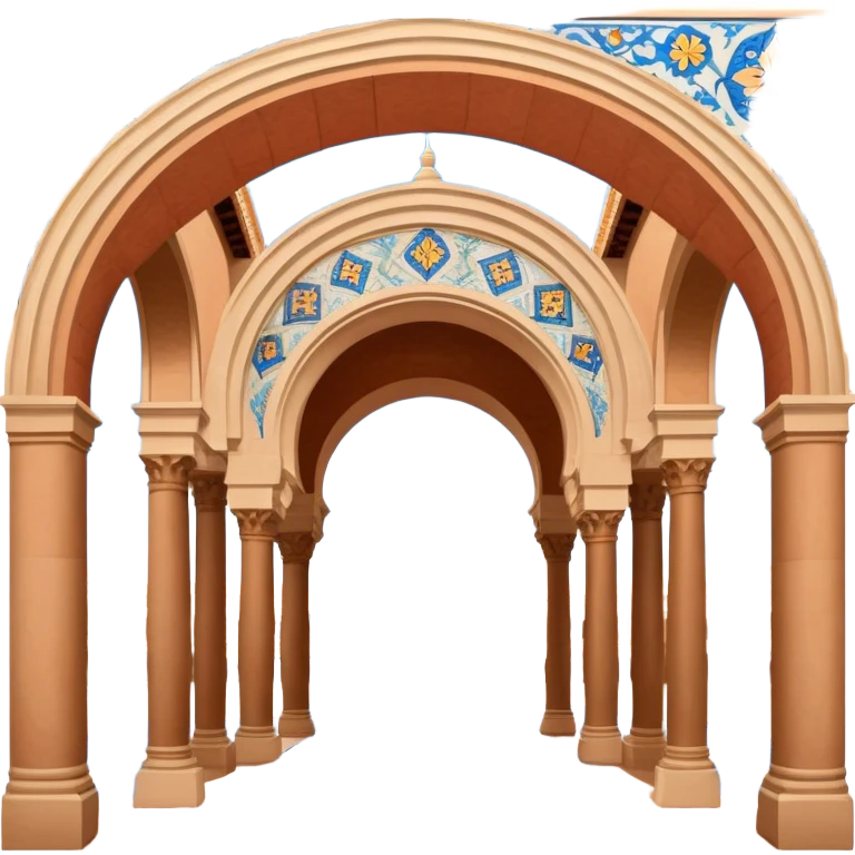 Plaza de España Landmark Emoji – Featuring its semicircular palace, grand arches, and decorative tilework. emoji