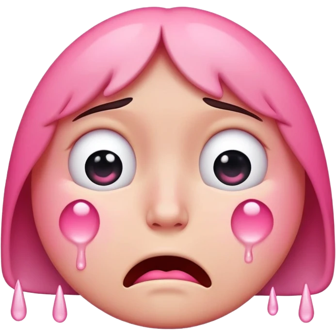 pink crying face emoji