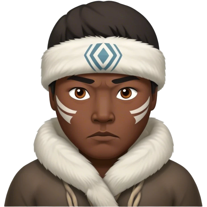 Inuit men photorealistic serious emoji