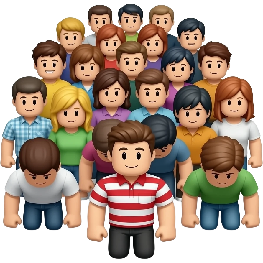 CROWD OF Roblox BOWING ON THIER KNEES with the text ALL HAIL DiDI logo emoji