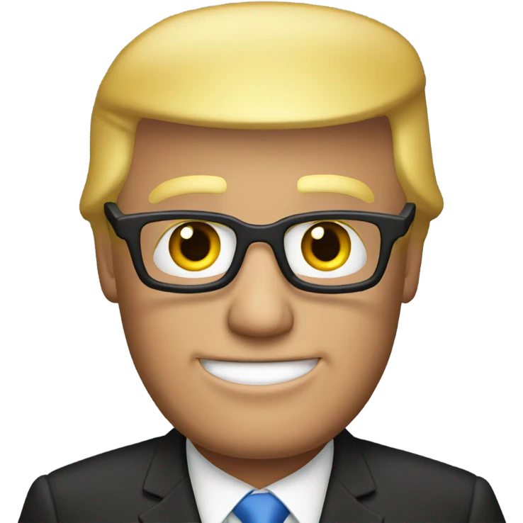 Donald Trump wearing ray band emoji